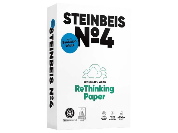 KOPIERPAPIER Recycling STEINBEIS No. 4    10.000 Blatt = 20 Päckchen A4 80g weiß - € 6,20/Päckchen