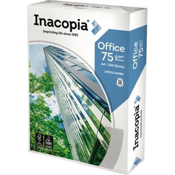 KOPIERPAPIER INACOPIA Office 75 10.000 Blatt = 20 Päckchen A4 75g weiß - nur € 5,70/Päckchen