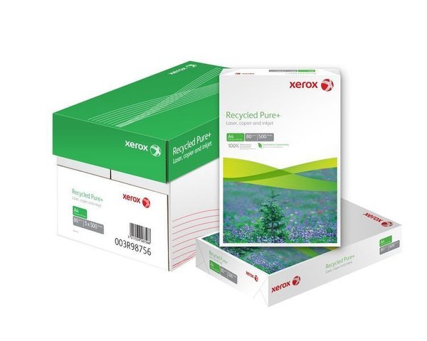 KOPIERPAPIER Recycling XEROX Recycled Pure+  5.000 Blatt = 10 Pack A4 80g weiß - nur € 8,10/Päckchen