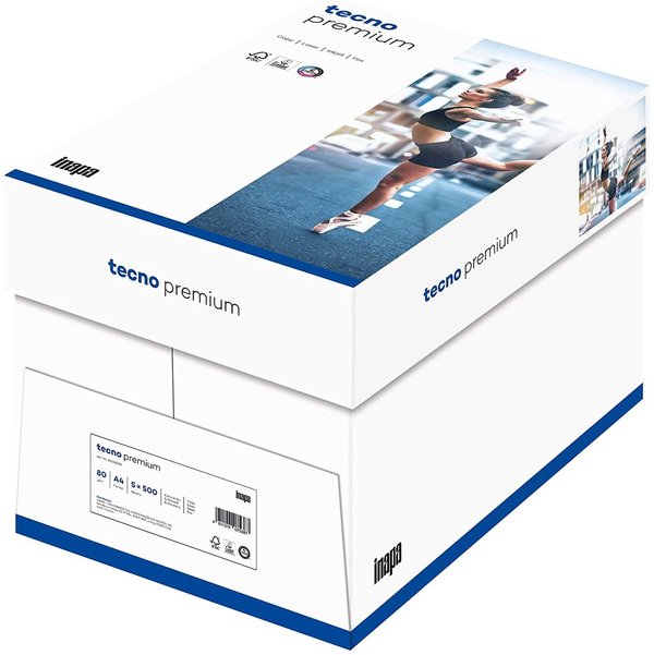 KOPIERPAPIER TECNO Premium 2.500 Blatt A4 80g weiß - nur € 6,80/Päckchen