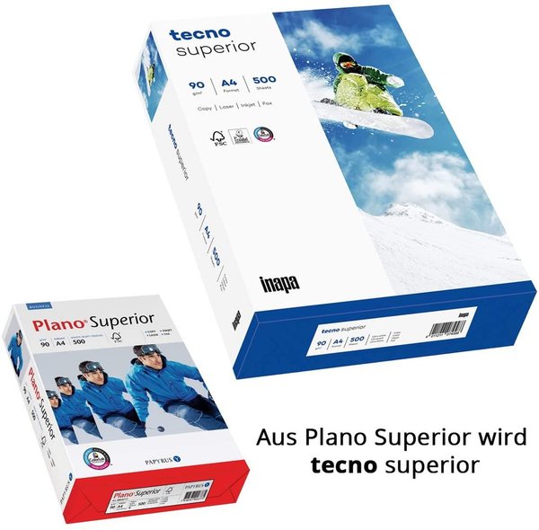 KOPIERPAPIER TECNO Superior 5.000 Blatt = 10 Päckchen A4 90g weiß - nur € 8,70/Päckchen