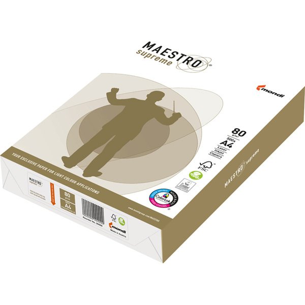 KOPIERPAPIER MAESTRO Supreme 2.500 Blatt A4 80g ultraweiß - nur € 8,90/Päckchen