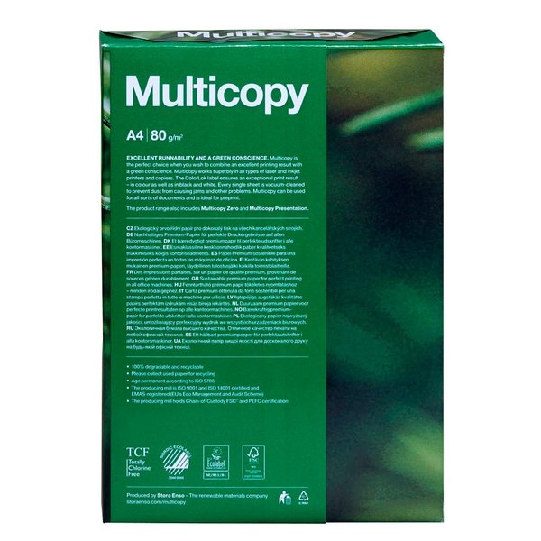 KOPIERPAPIER Multicopy 10.000 Blatt = 20 Päckchen A4 80g ultraweiß, tolle Oberfläche € 5,30/Päckchen
