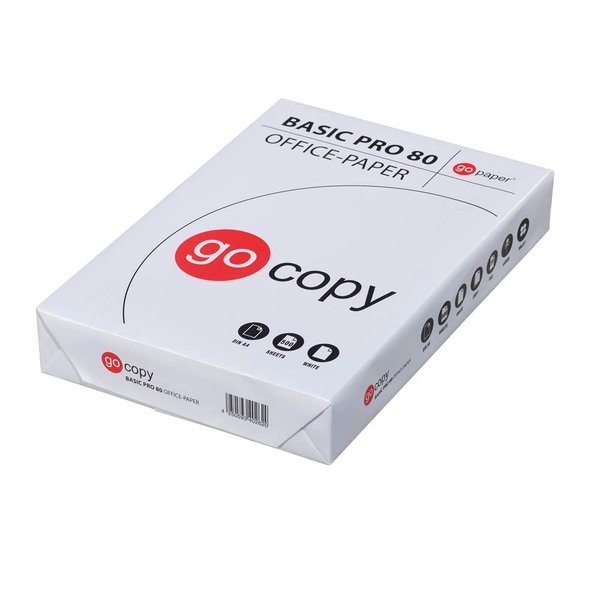 KOPIERPAPIER go copy BASIC PRO 10.000 Blatt 70g weiß - hoher Weißegrad zuverlässig & gut € 3,30/Pack