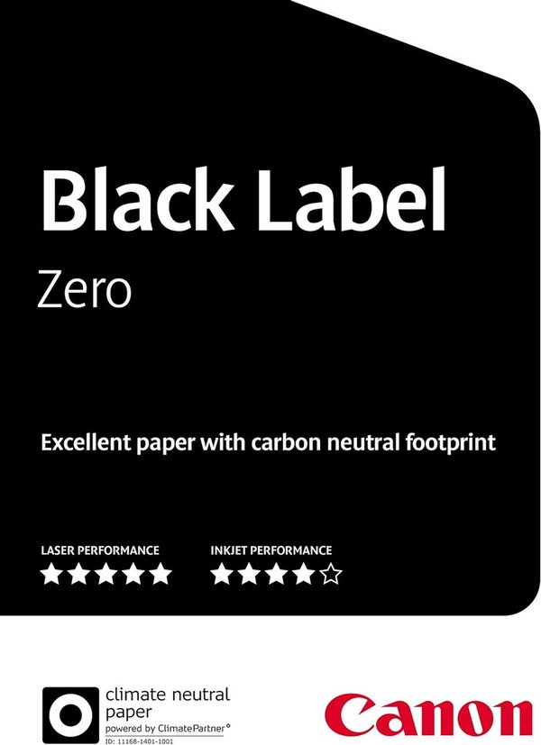 NEU KOPIERPAPIER CANON BLACK LABEL Zero 10.000 Blatt  CO₂-neutral 80g nur € 4,75/Pack